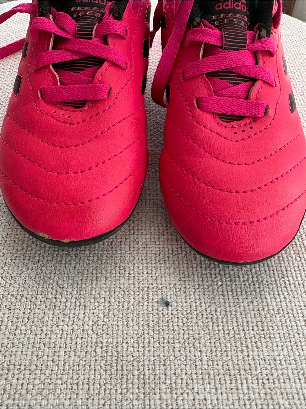 adidas Kids Soccer Cleats in Bright Pink and Black